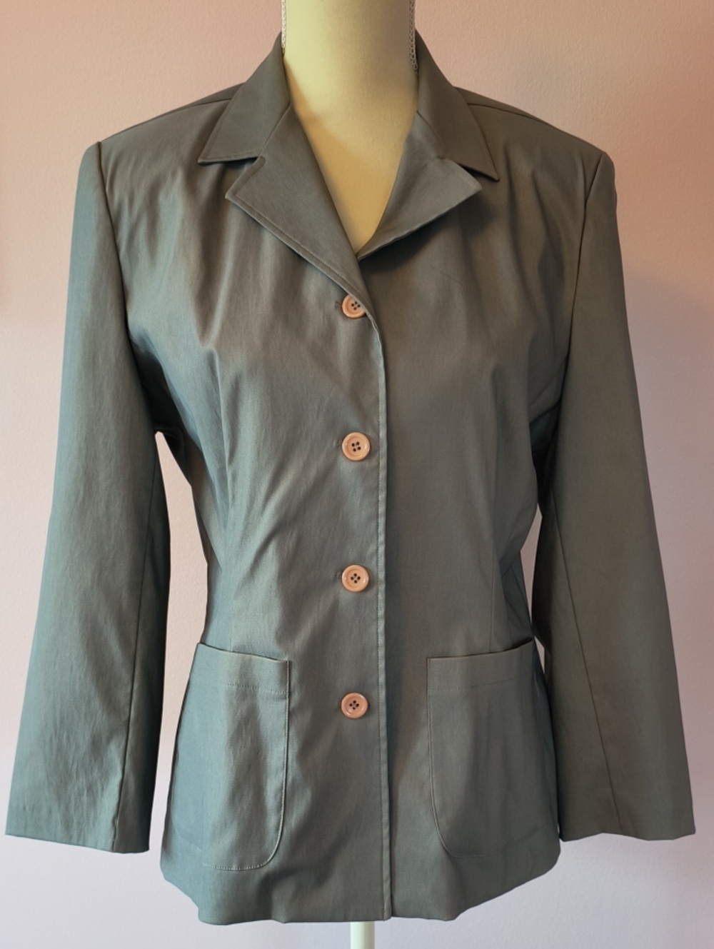 Women's Olive Green Button-Front Jacket